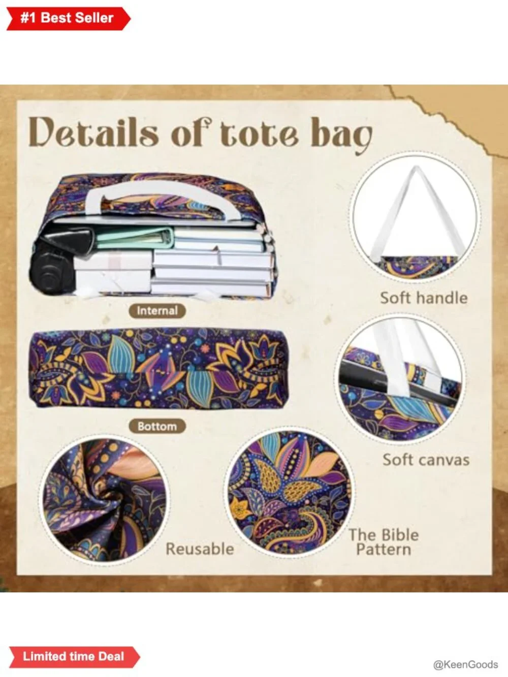 Paisley Canvas Tote Bags Set of 20 Reusable Grocery Shopping Handbags